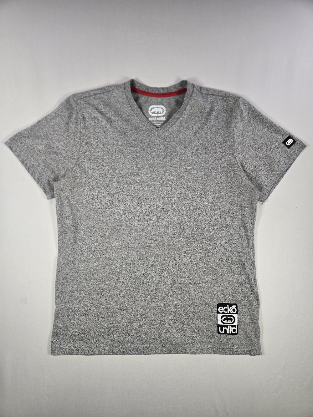 Ecko Unltd Men's Heather Gray V-Neck Skate Street Urban T-Shirt Size Small